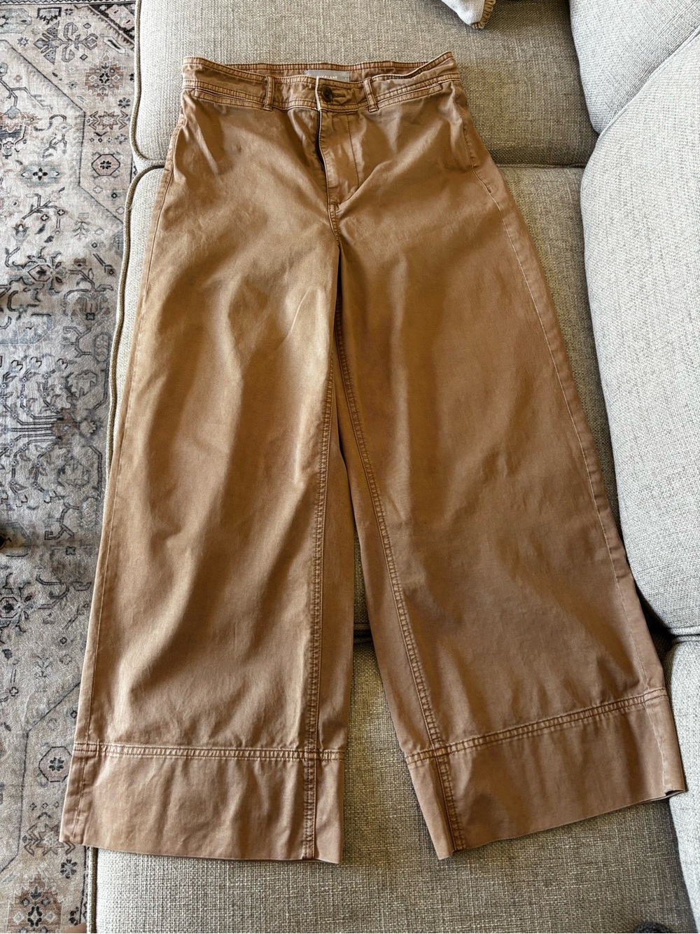 4/$20 Everlane Wide-Leg Brown Cotton Trousers